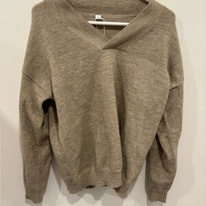 Cozy Tan V-Neck Sweater